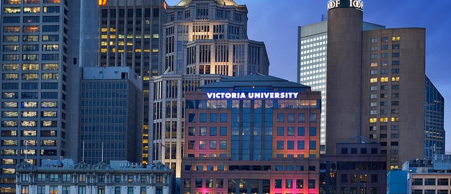 victoria university in the city skyline