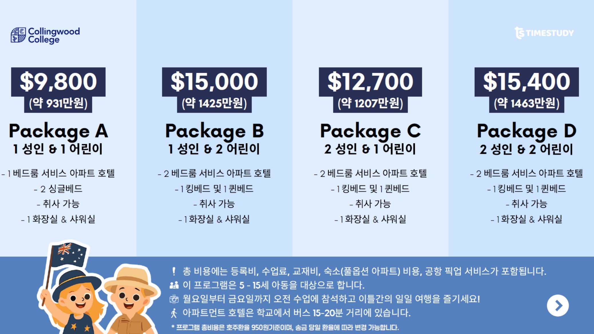 멜버른 캠프 비용