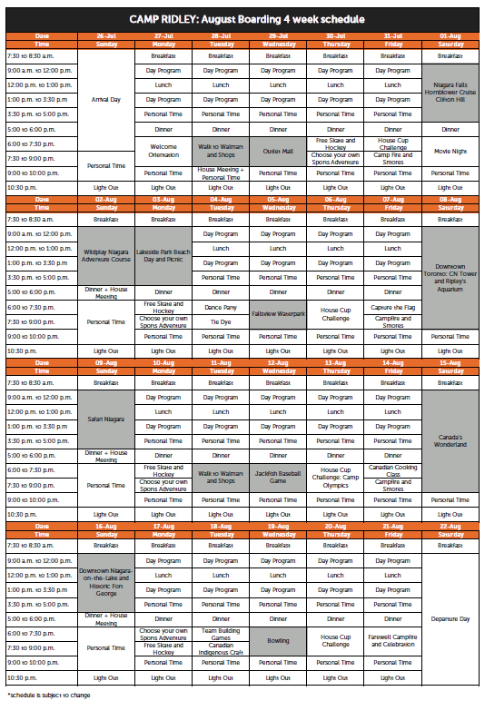 리들리컬리지 시간표2