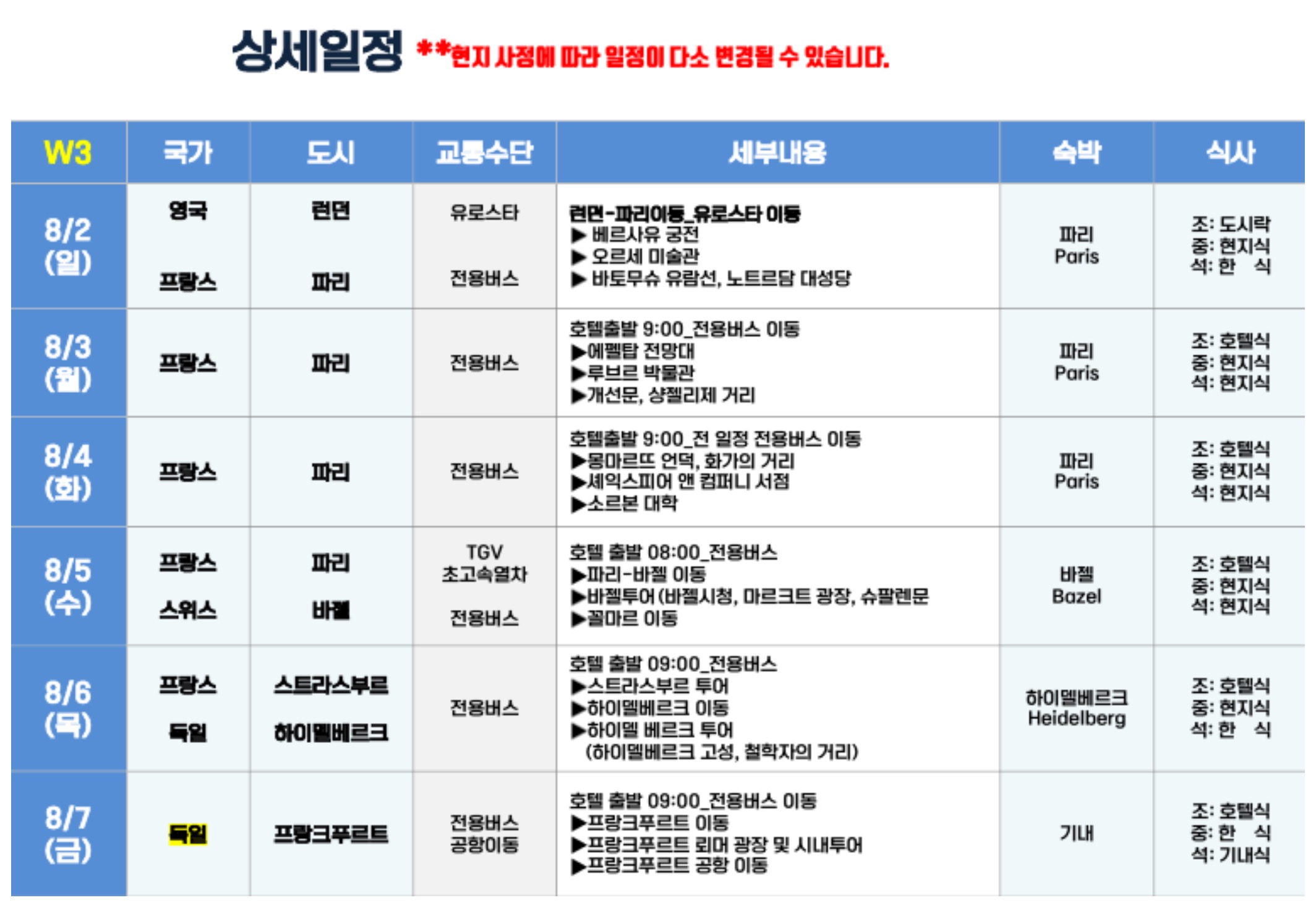영국 스쿨링 캠프 시간표4